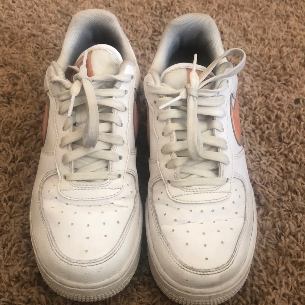 Orange Check Nike Air Force 1s